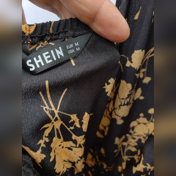 Shein Black Floral Romper Available in Small, Medium, Large New - Picture 5 of 5